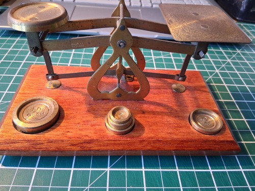 Antique brass postal scales - brass,