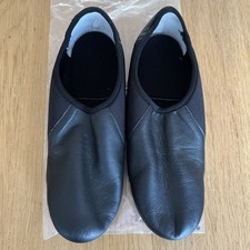 Black Tan Hyper Slip On Jazz Shoes with Split Rubber Sole 