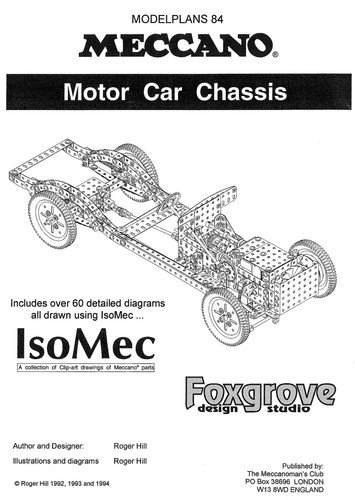 Meccano model plan - plan, car