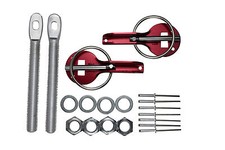 RED bonnet hood catches pins clamp locks road track race drift rally