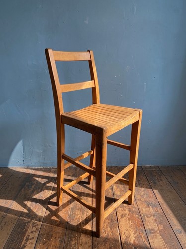 Vintage beech high stool - beech,