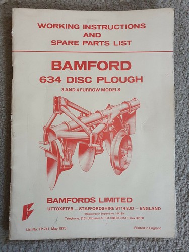 Bamford 634 disc plough parts - 634,