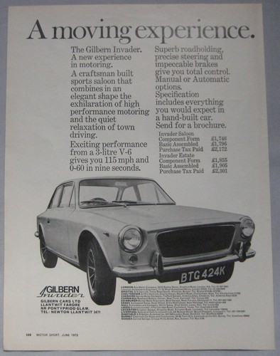 1972 gilbern invader - gilbern, original