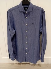 Hackett Men's Blue Shirt Medium - Classic Fit Long Sleeve - Excellent Condition 