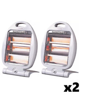 2 x PORTABLE ELECTRIC  HEATER QUARTZ 800W 2 HEAT SETTING HOT HEAT