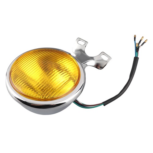 Vintage yellow glass headlight - yellow,