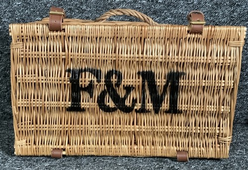 Wicker picnic basket with - wicker,