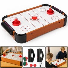 Tabletop Air Hockey Game Set Kids Family Fun Compact Indoor Air Hockey Table