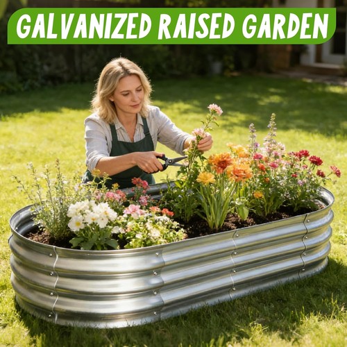 Galvanized raised garden bed - galvanized,