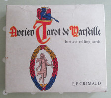 VINTAGE ANCIENT TAROT DE MARSEILLE FORTUNE TELLING CARDS B P GRIMAUD - COMPLETE