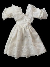 Vintage Faerie Glen Beautiful Cream and Gold Dress 1970s Fits Sindy Or 12” Doll