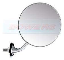 Right Hand Lucas Style Adjustable Chrome Round Exterior DOOR Mirror Classic Car