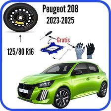 Ruotino Di Scorta 16" Peugeot 208 Con Cric Guanti Cacciavite Omaggio 125/80R16