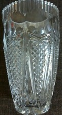 Bohemian Glass Vintage Lead Crystal Vase (Pristine Condition) With Red Sticker