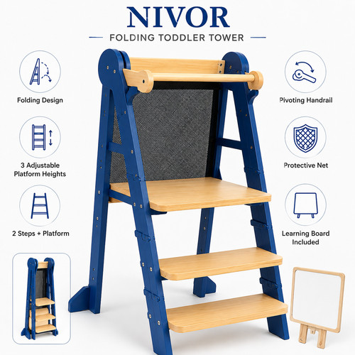 Nivor folding toddler tower - folding,
