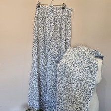 Laura Beau William Morris Unlined Pair Curtains Tiebacks Blue 46in X 54in