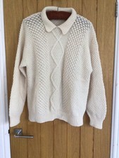 Hand Knitted Aran Cream Jumper