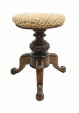 Victorian Piano Stool Carved