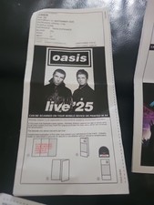 Oasis Live 25 Ticket Stub London Wembley 27/9/25 Rare Great Condition