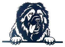 1x Caucasian Dog Decal Vinyl