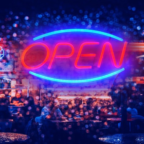 Led shop open - open, neon
