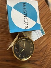 Vintage Westclox Alarm Clock, Mechanical,Metal, White, Scotland, New Old Stock