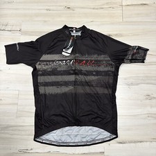 NWT Men’s XL LOUIS GARNEAU Pacer Jersey Cycling S/S Full Zip Black/Red  SZ XL