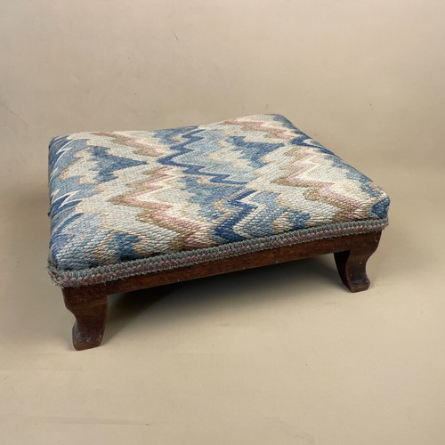Vintage upholstered footstool - upholstered,