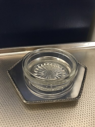 Vintage round glass butter - round,