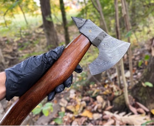 Handmade damascus steel axe - damascus,
