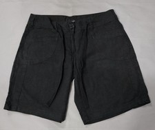 Next Linen Shorts Size 12 Lightweight Black Mid Rise