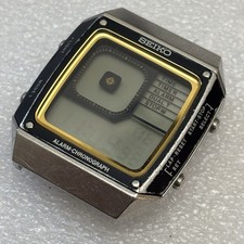 Broken Vintage Rare SEIKO G757-4010 Digital Watch Alarm Chronograph - For Parts