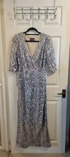 Coast Silver Sequin Maxi Size 12