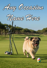 nai47 Golfing Pug Dog Birthday