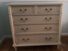 Laura Ashley Dove Ivory Clifton Chest of 5 Drawer Drawers "IMMACULATE"