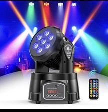 70W Moving Head Disco Lights LED RGB DJ Stage Lights w/ DMX512 Sound-Activated