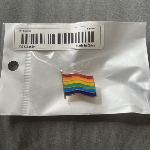 Rainbow wavy flag metal enamel - wavy,