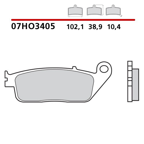 07ho3405 rear brake pads - rear,