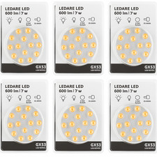 6x IKEA LEDARE GX53 LED Bulbs | 600lm| Dimmable | Warm White 2700K