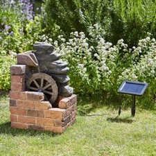 Mill Solar Fountain Water Feature Patio Centrepiece with Ornamental Garden