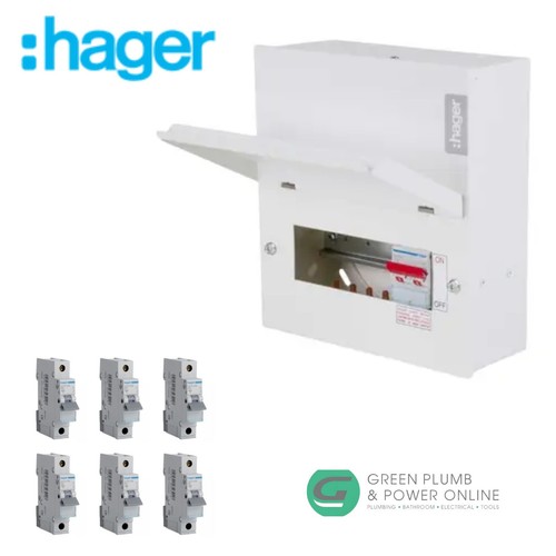 Hager 6way 100amp - , mainswitch