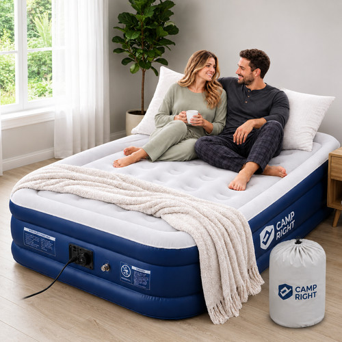 Double air bed mattress with - bed,