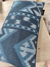 Bedeck of Belfast Dhaka Cushion In Blue Chambray 70cm X 40cm.