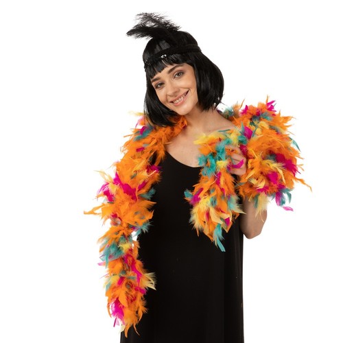 Multicolour feather boa 180cm - multicolour,