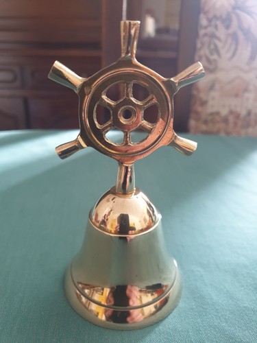 Vintage brass hand bell the - bell,