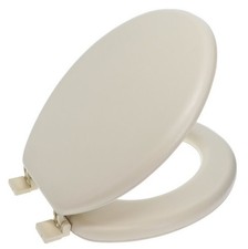 Ginsey 00167 Elongated Soft Cushion Toilet Seat, Champagne