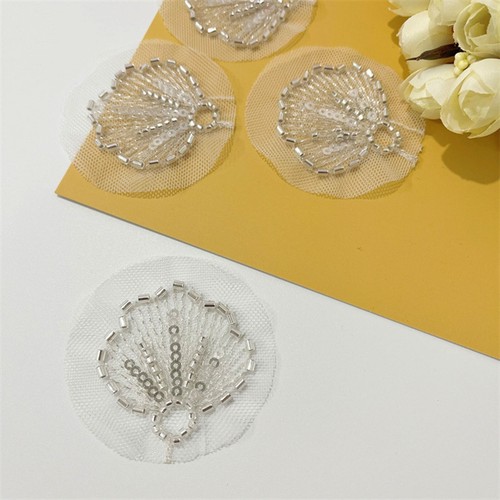 Beaded clothing lace applique - beaded,