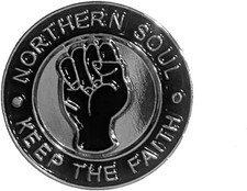 Northern Soul Music Biker Metal Enamel Pin Badge Round