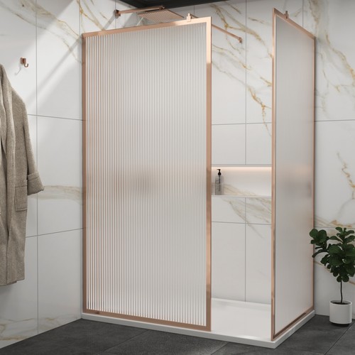 Fluted walk shower - fluted, in