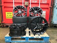 NEW 19” VW Golf Pretoria Style Alloy Wheels gloss Black & 235/35/19 Tyres CADDY